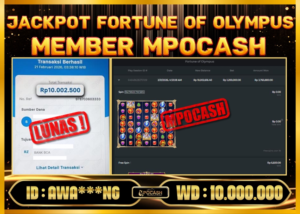 MPOCASH JACKPOT FORTUNE OF OLYMPUS